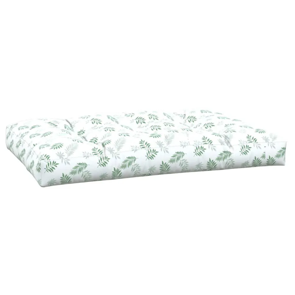 Almofadão para sofá de paletes 120x80x12cm tecido padrão folhas vidaXL