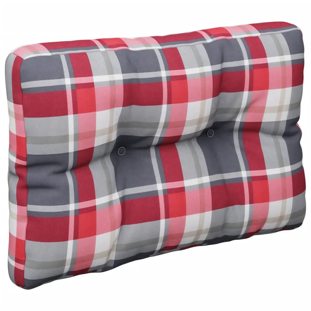Almofadão para sofá de paletes 50x40x12 cm tecido xadrez vermelho vidaXL