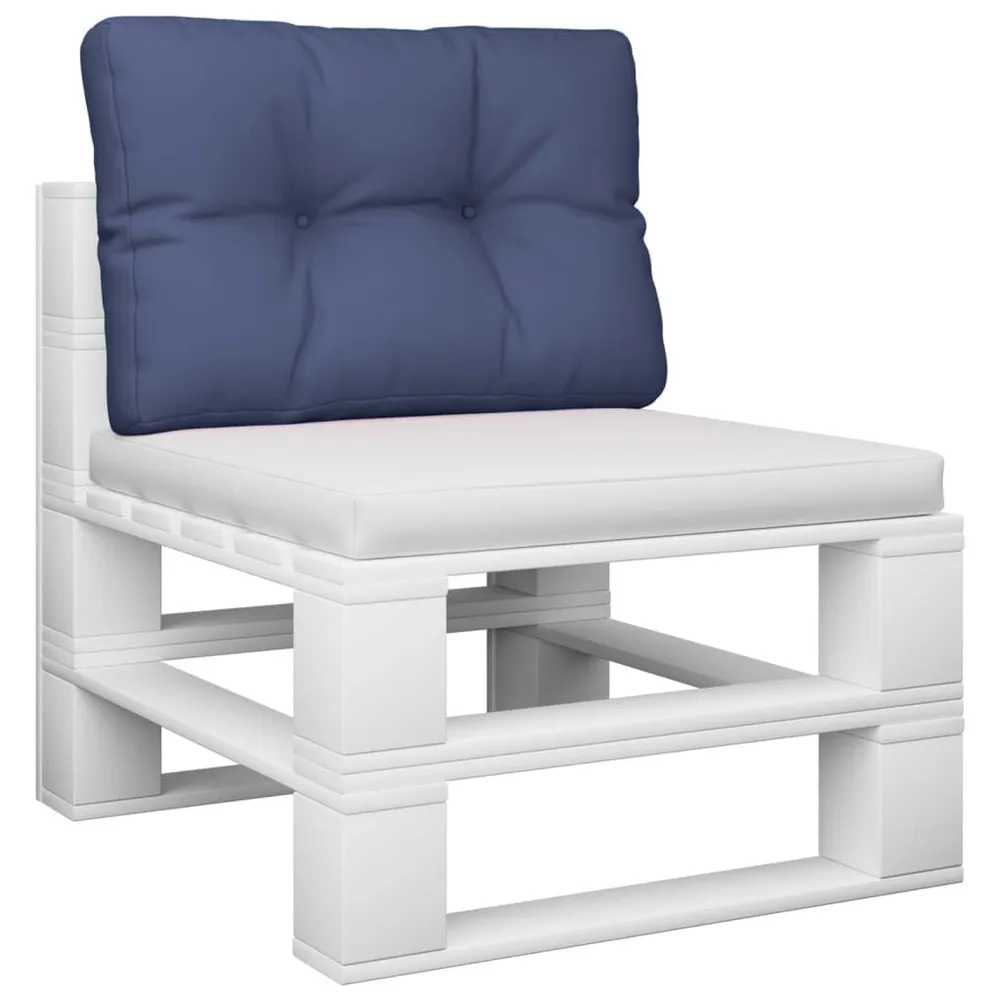 Almofadão para sofá de paletes 50x40x12 cm tecido azul marinho vidaXL