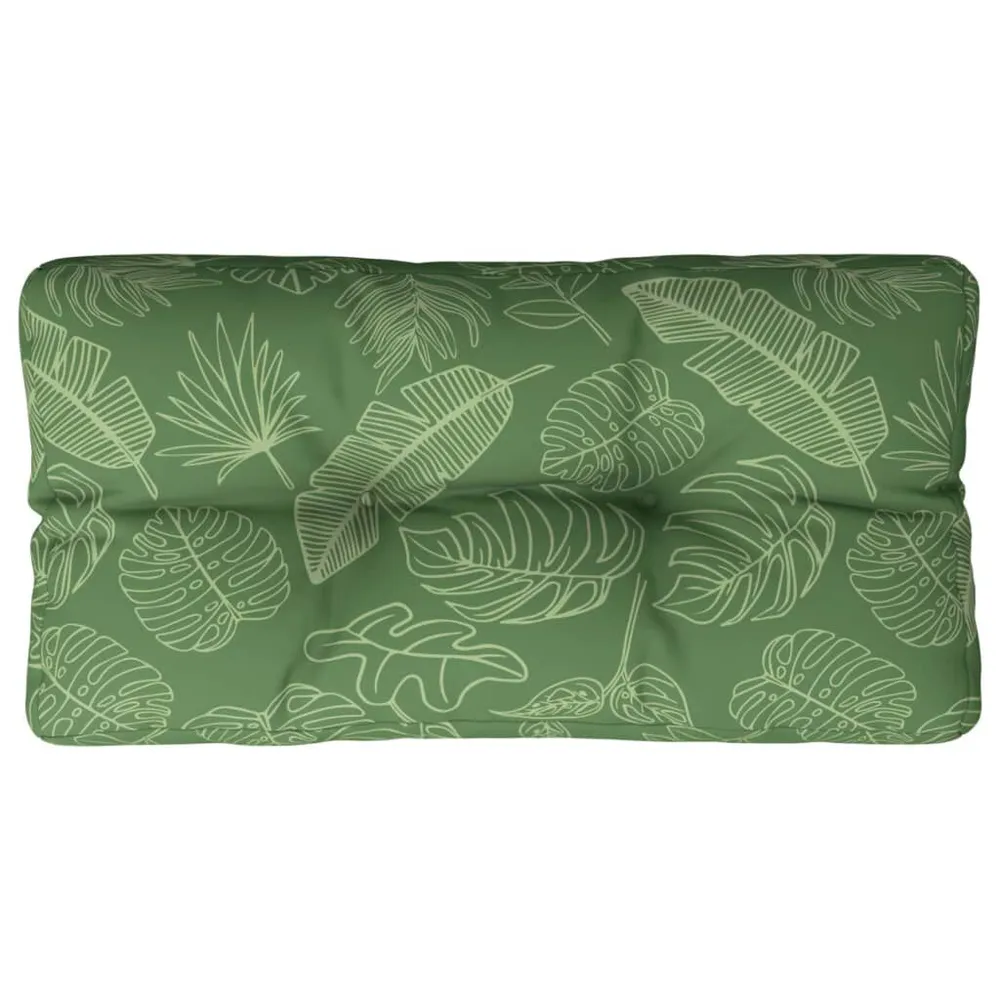 Almofadão para sofá de paletes 70x40x12 cm tecido padrão folhas vidaXL