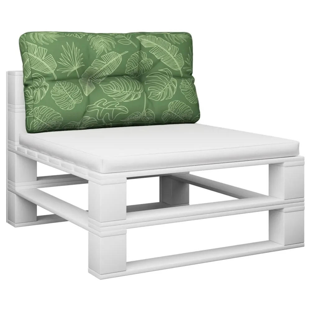 Almofadão para sofá de paletes 70x40x12 cm tecido padrão folhas vidaXL