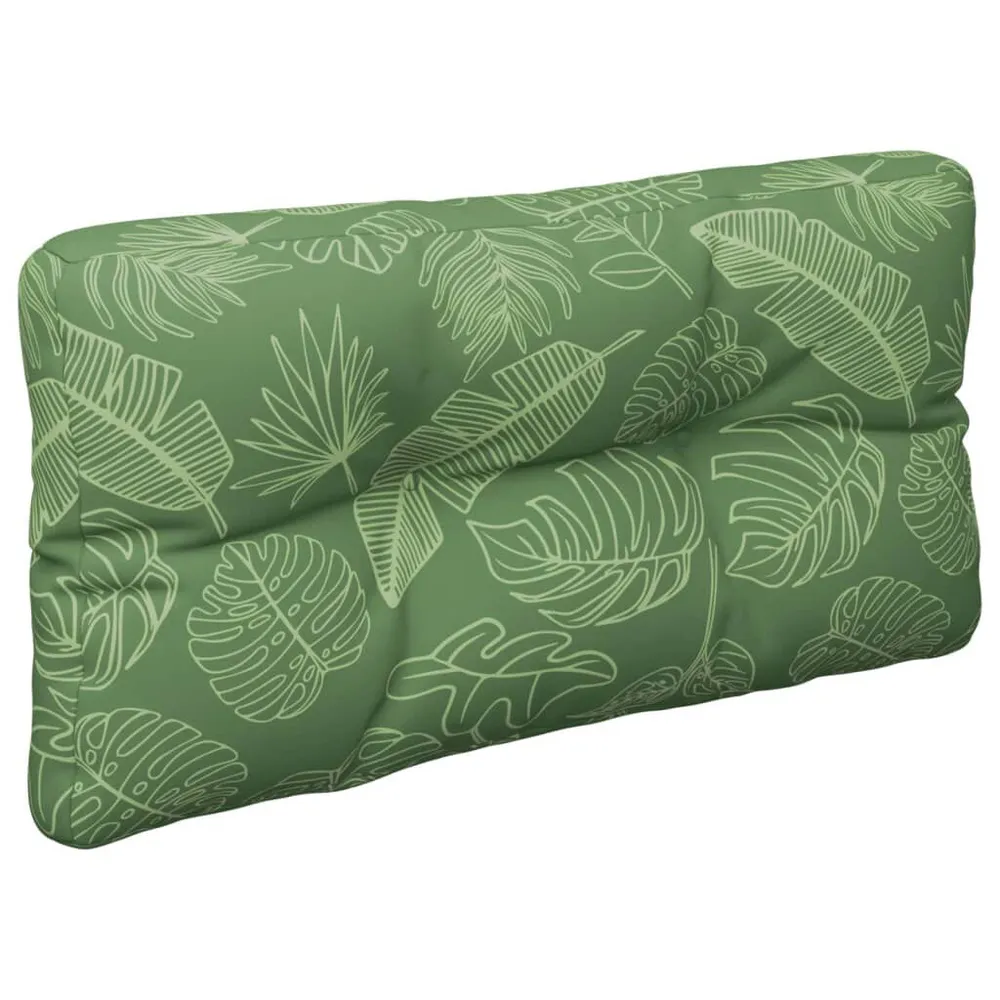 Almofadão para sofá de paletes 70x40x12 cm tecido padrão folhas vidaXL