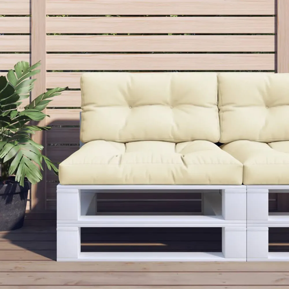 Almofadão para sofá de paletes 70x40x12 cm tecido cor creme vidaXL