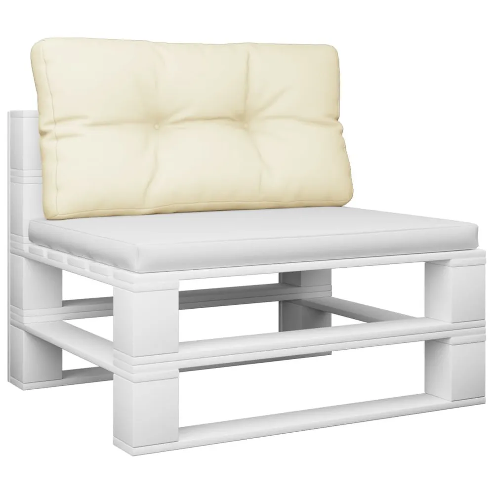 Almofadão para sofá de paletes 70x40x12 cm tecido cor creme vidaXL