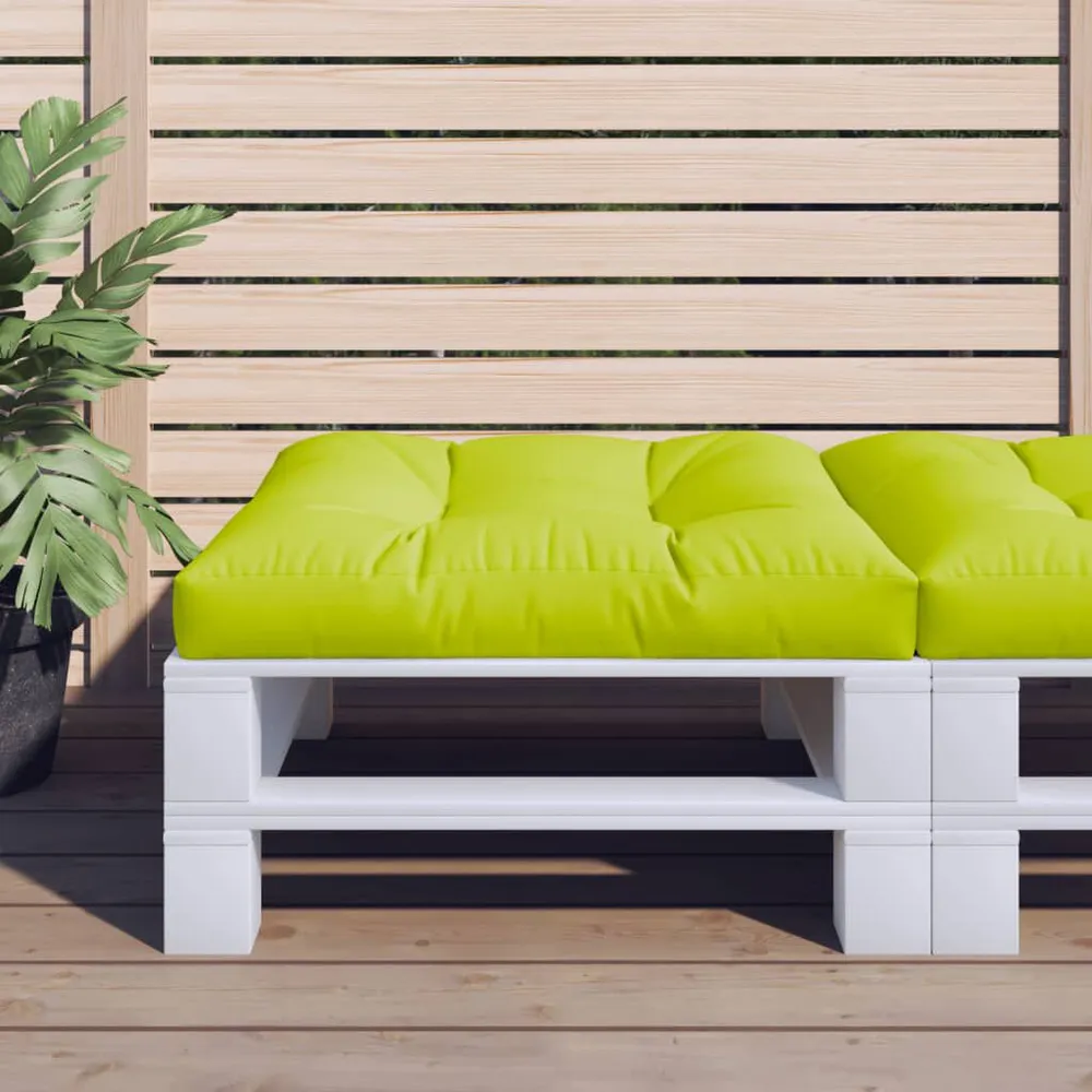 Almofadão para sofá de paletes 70x70x12 cm tecido verde brilhante vidaXL
