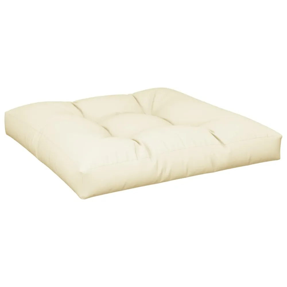 Almofadão para sofá de paletes 70x70x12 cm tecido creme vidaXL