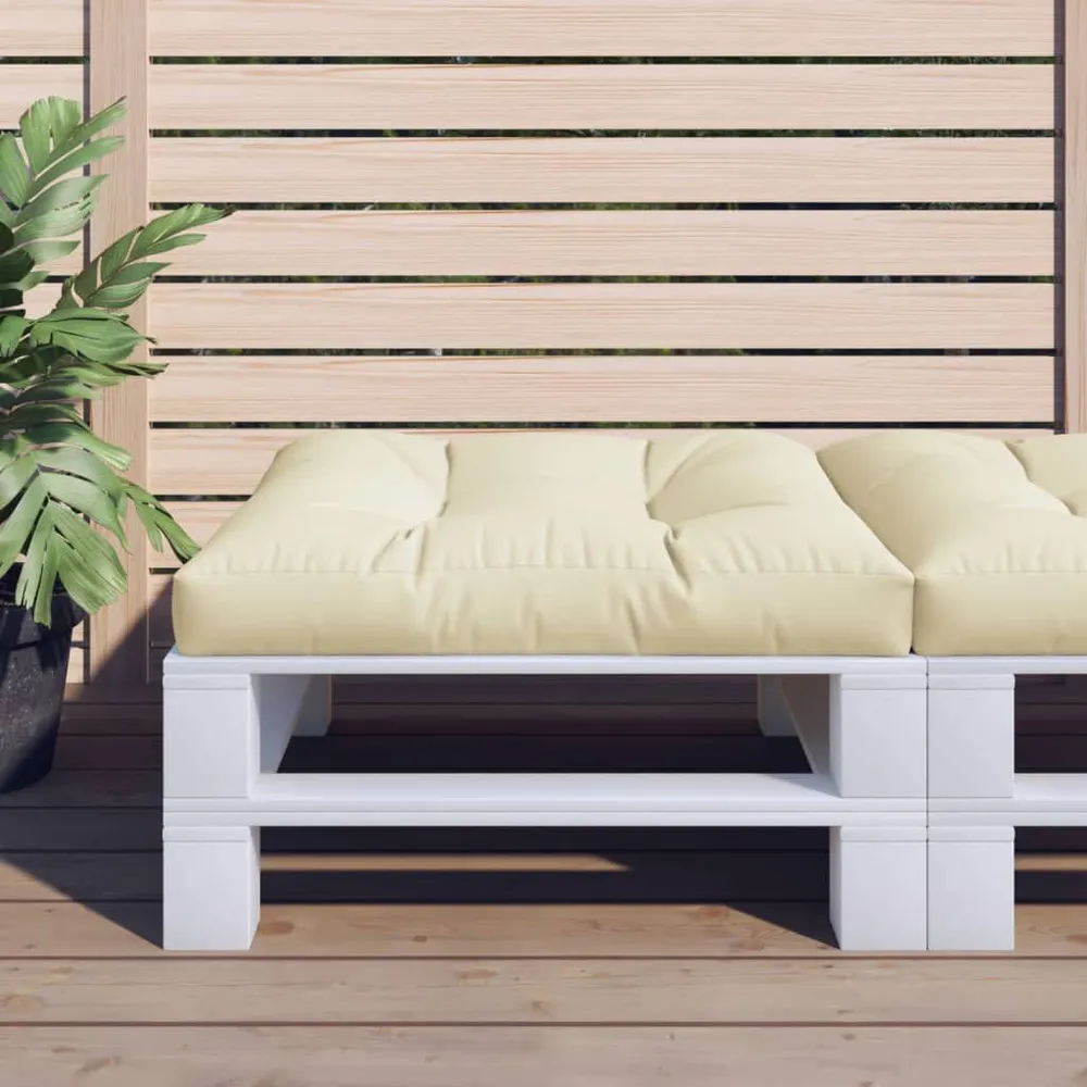 Almofadão para sofá de paletes 70x70x12 cm tecido creme vidaXL