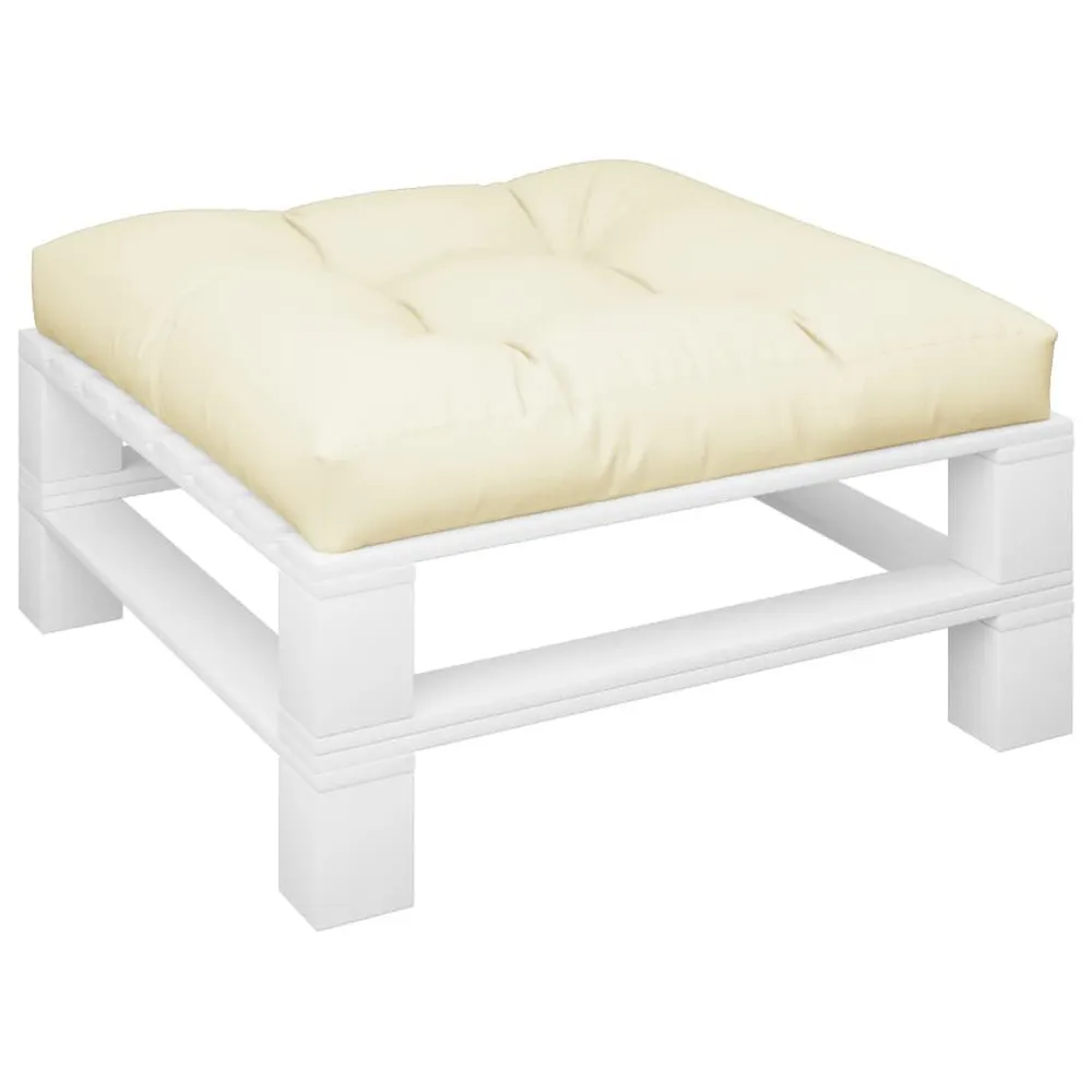 Almofadão para sofá de paletes 70x70x12 cm tecido creme vidaXL