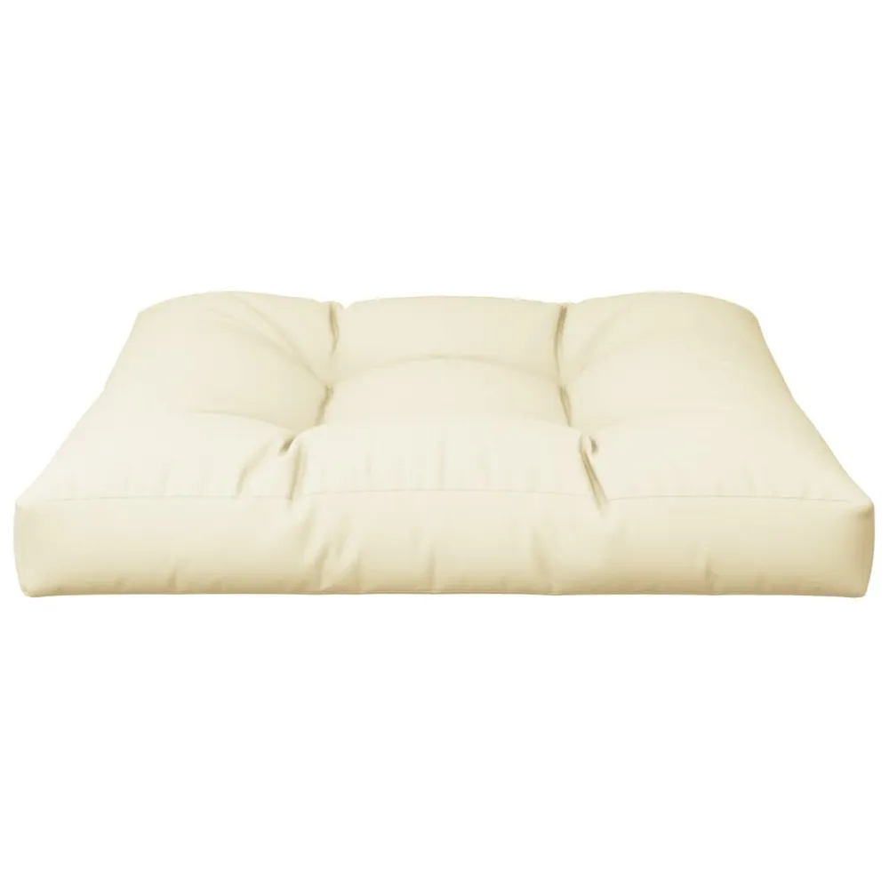 Almofadão para sofá de paletes 70x70x12 cm tecido creme vidaXL