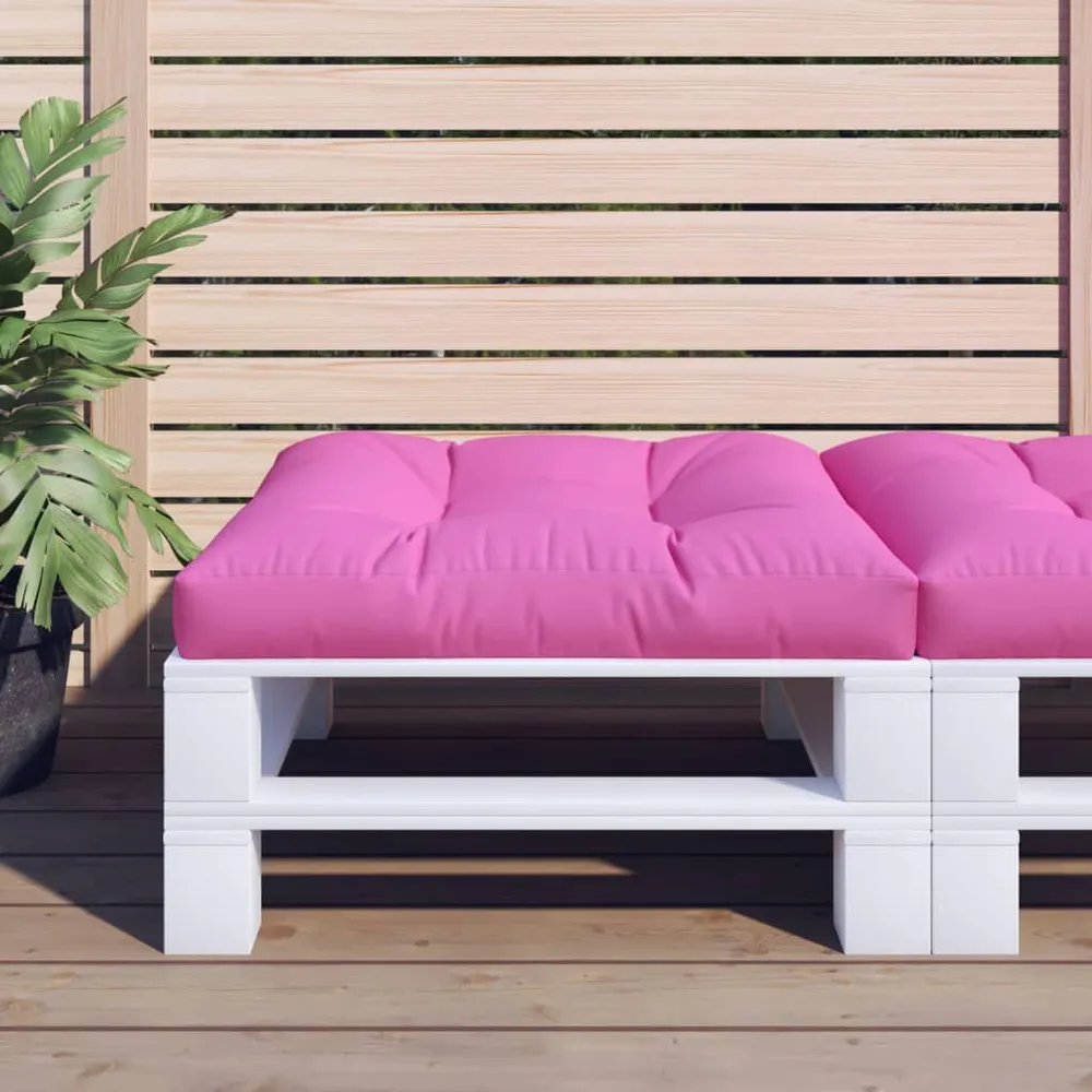 Almofadão para sofá de paletes 80x80x12 cm tecido rosa vidaXL