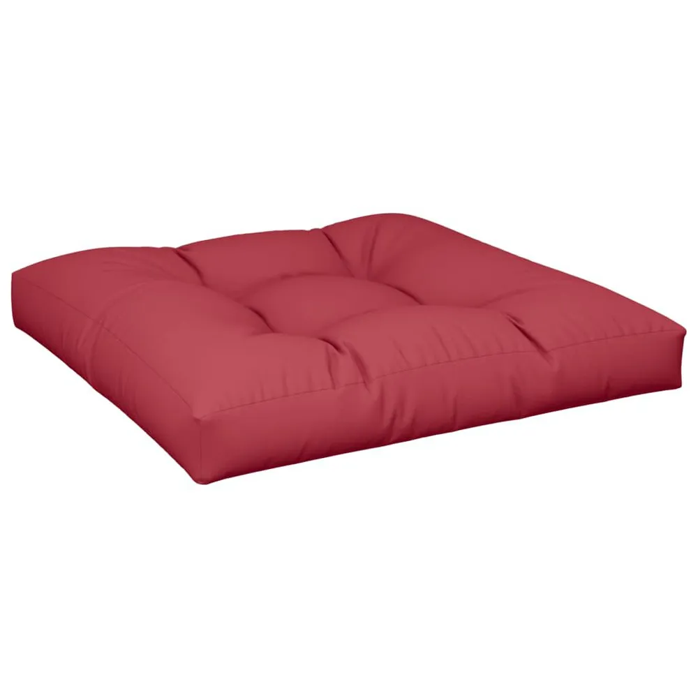 Almofadão para sofá de paletes 80x80x12cm tecido vermelho tinto vidaXL