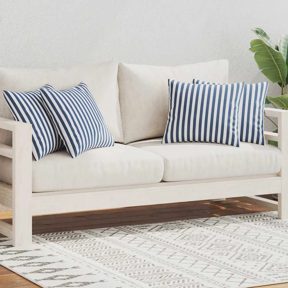 Almofadas para exterior 4 pcs 45x45 cm riscas azul-marinho vidaXL