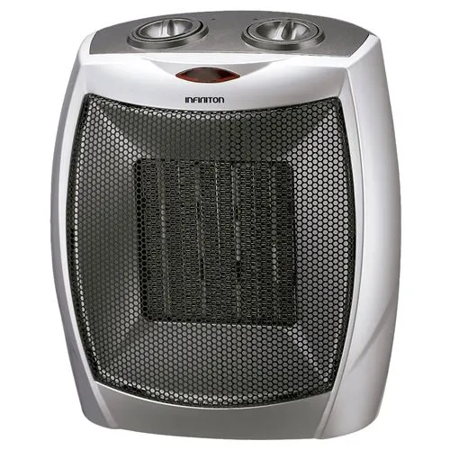 Aquecedor Cerâmico com Termostato Aquecedor Termoventilador Infiniton HPTC-902C 1500W Cinzento