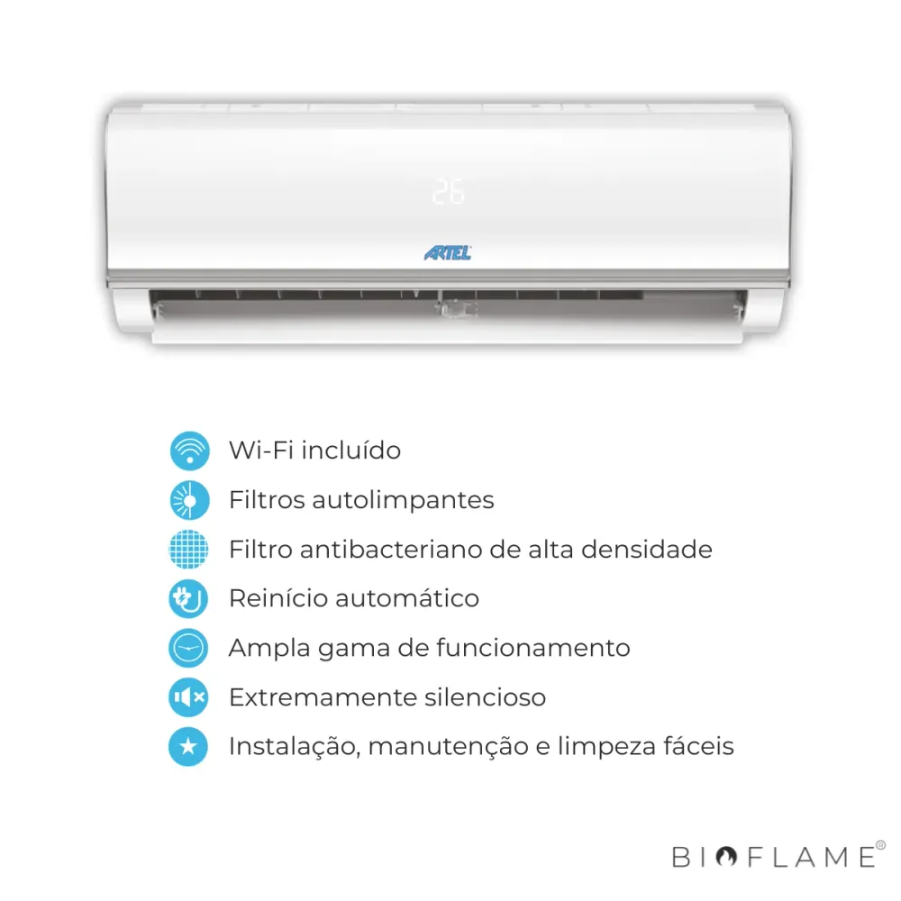 AR CONDICIONADO MONOSPLIT - ARTEL HOOP com Instalação Inclusa