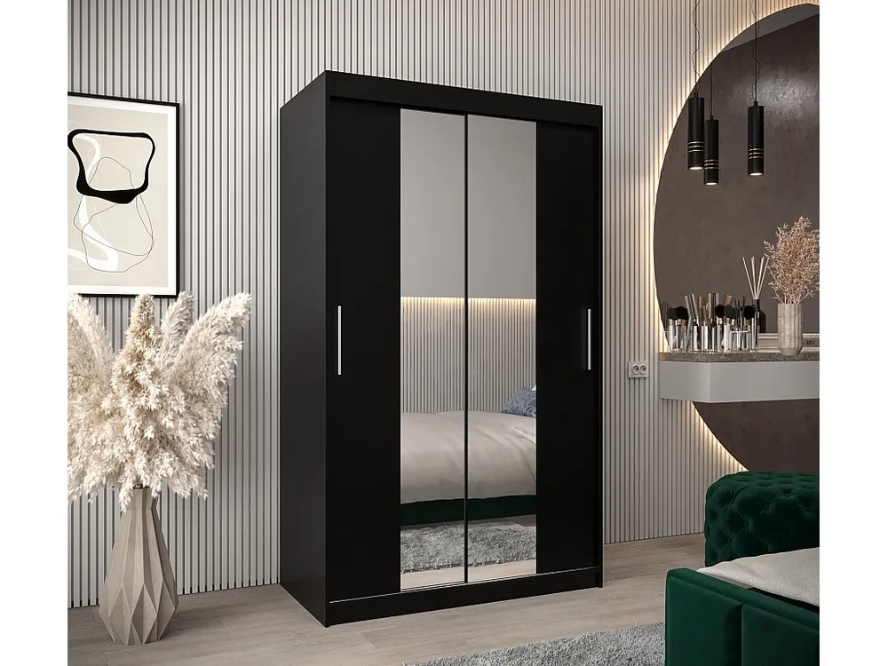 ARMÁRIO TOKYO 1 DE PUERTAS CORREDERAS 200/120/62 2 puertas (Negro/Negro)