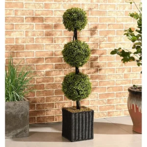 Planta, árvore, arbusto artificial buxo 3 bolas . 90 x D. 18 cm verde - PILANA