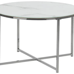 Marble Effect Coffee Table Marfim Silver QUINCY