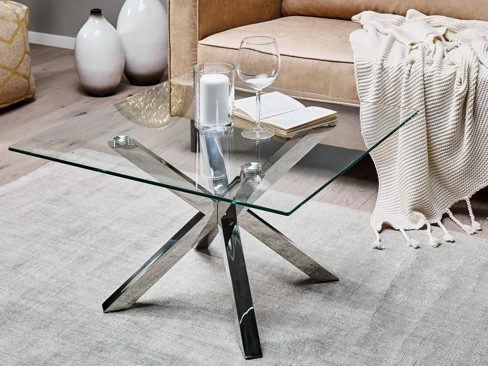 Puxador para Persianas Glass Top Coffee Table Prateado STARLIGHT