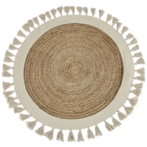 Round Jute Area Rug ⌀ 120 cm Cor creme SAMSUN