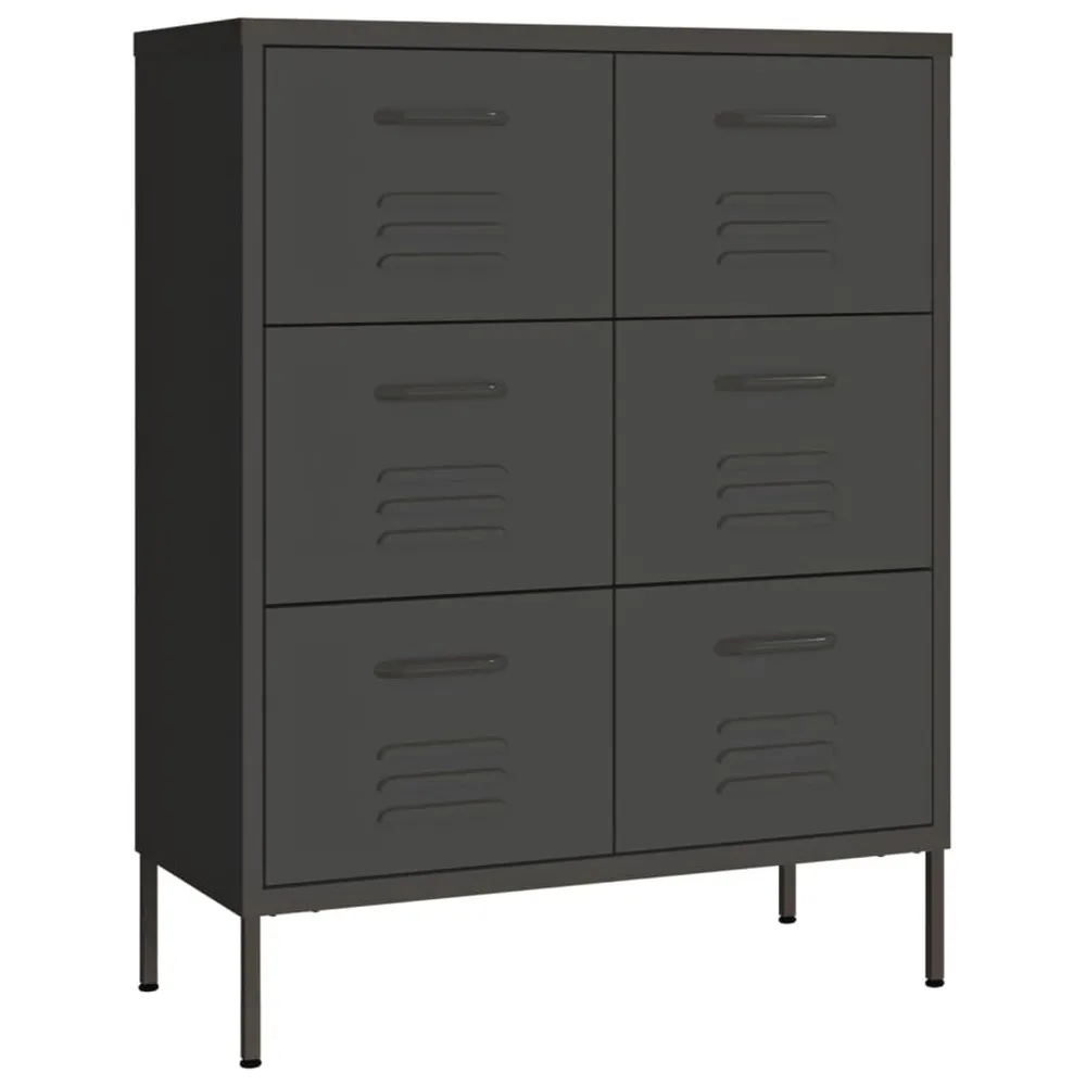 Armário com gavetas ço 80x35x101,5 cm antracite Estrutura em ço