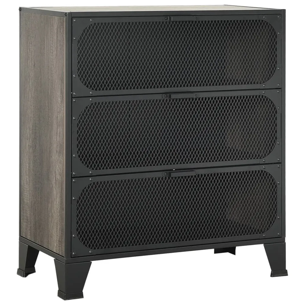 Móvel Articulado Armário de arrumação 72x36x82 cm metálico e MDF cinzento