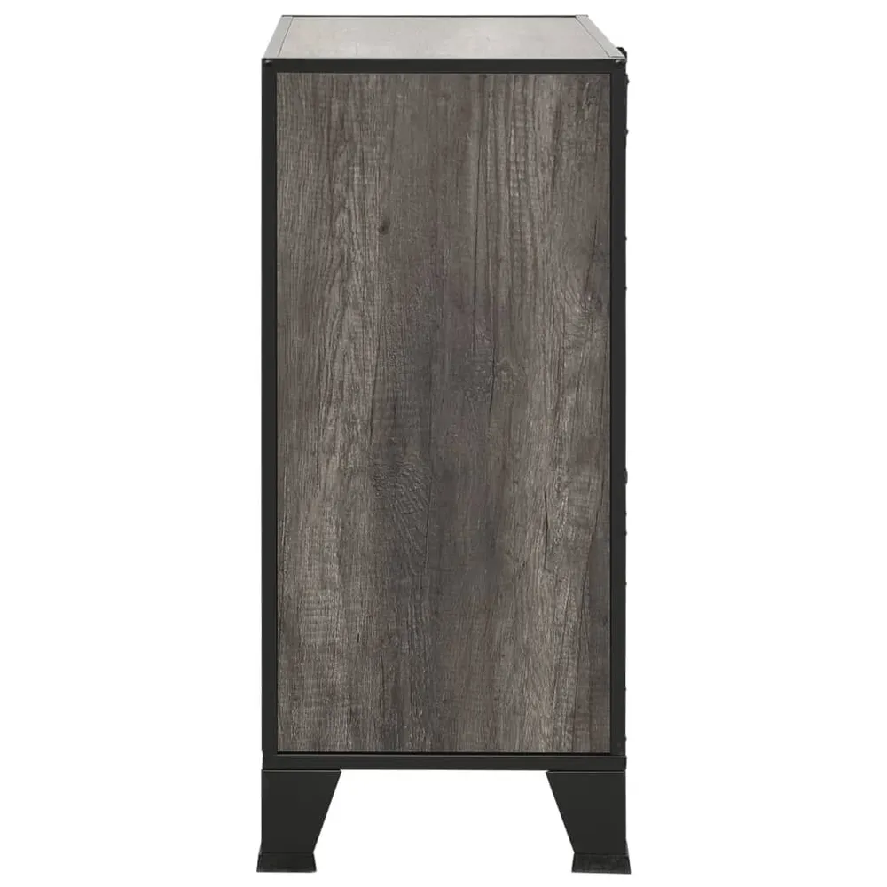 Móvel Articulado Armário de arrumação 72x36x82 cm metálico e MDF cinzento