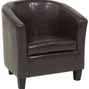 Armchair BORWICK Faux Couro legítimo Dark Brown