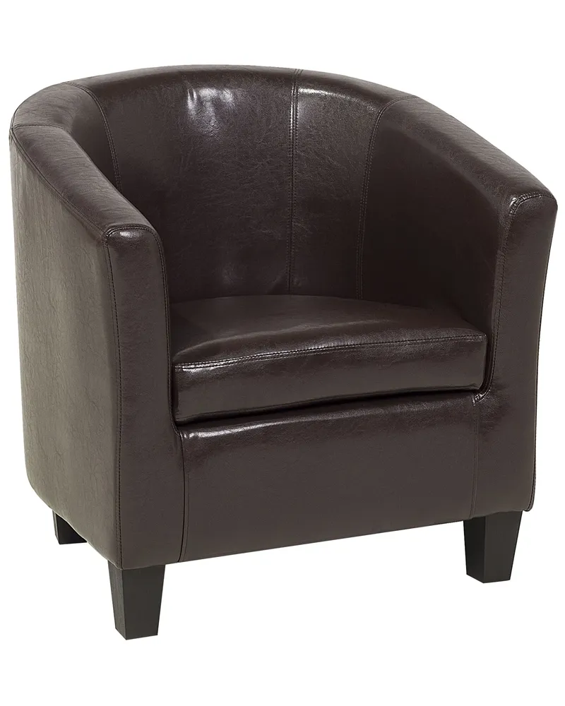Armchair BORWICK Faux Couro legítimo Dark Brown