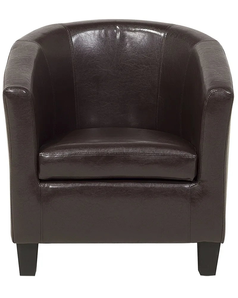 Armchair BORWICK Faux Couro legítimo Dark Brown
