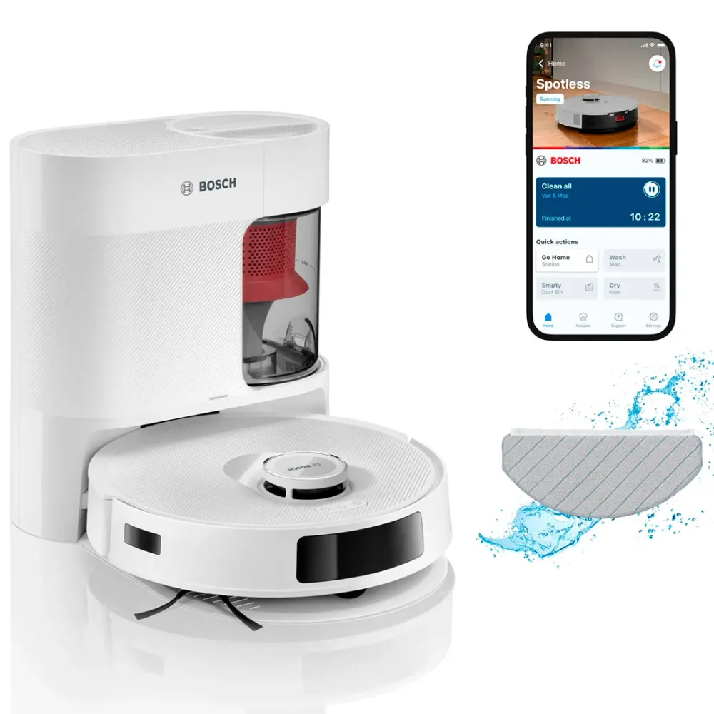 Aspirador Robot Bosch Spotless Advanced+ | 11000 Pa, LiDAR com Filtro HEPA