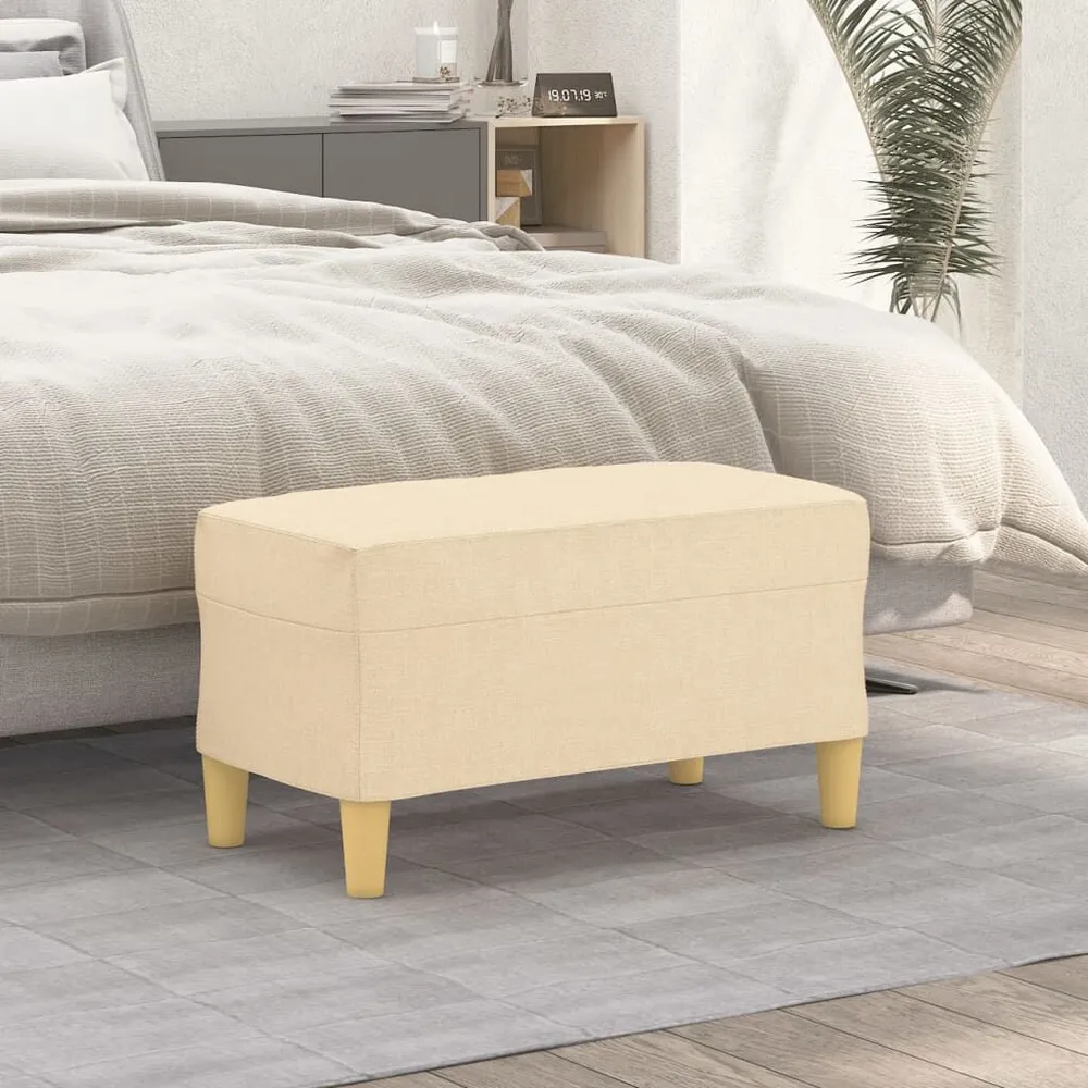 Banco 70x35x41 cm tecido cor creme com 8 Ganchos