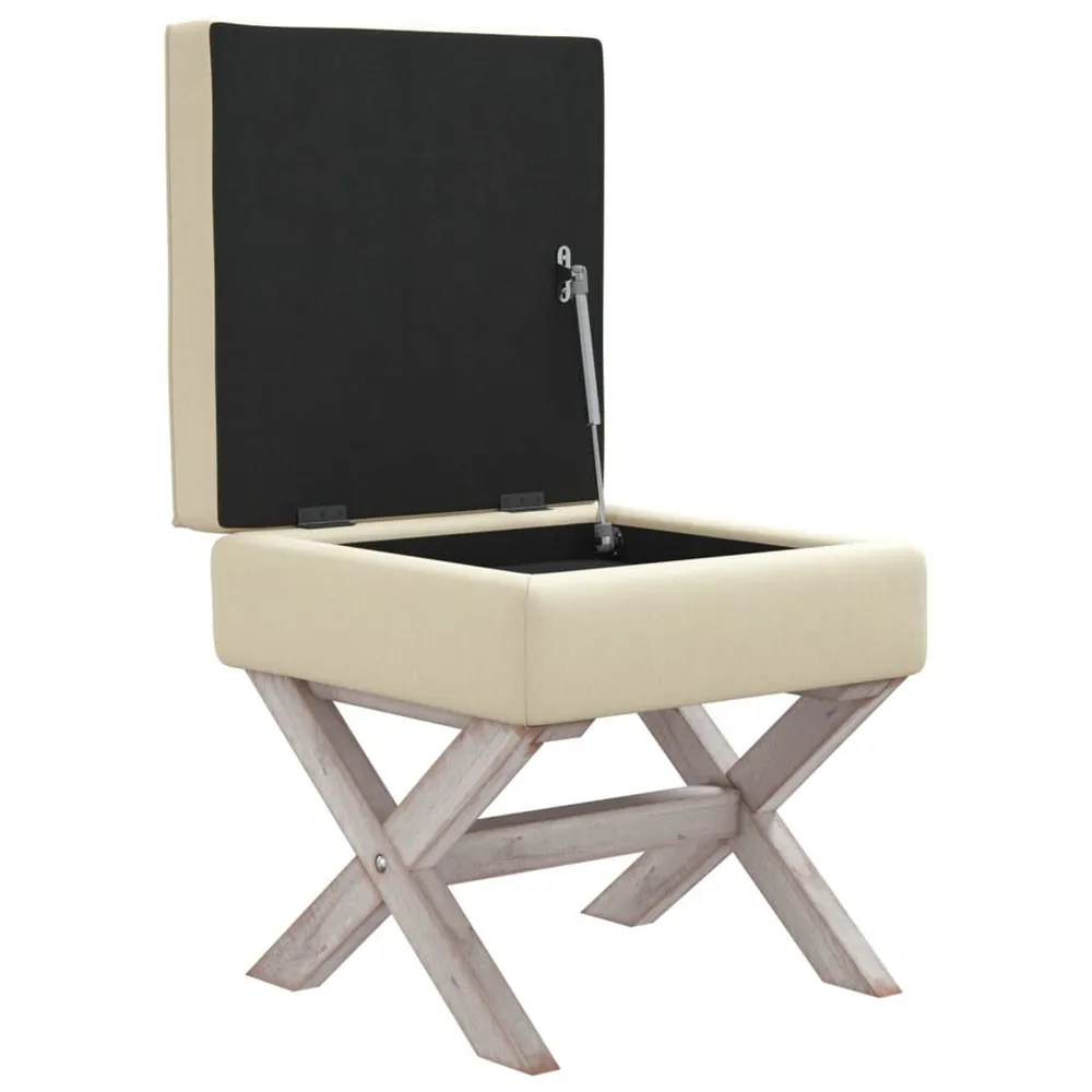 Banco de arrumação 45x45x49 cm linho com Assento Retrátil