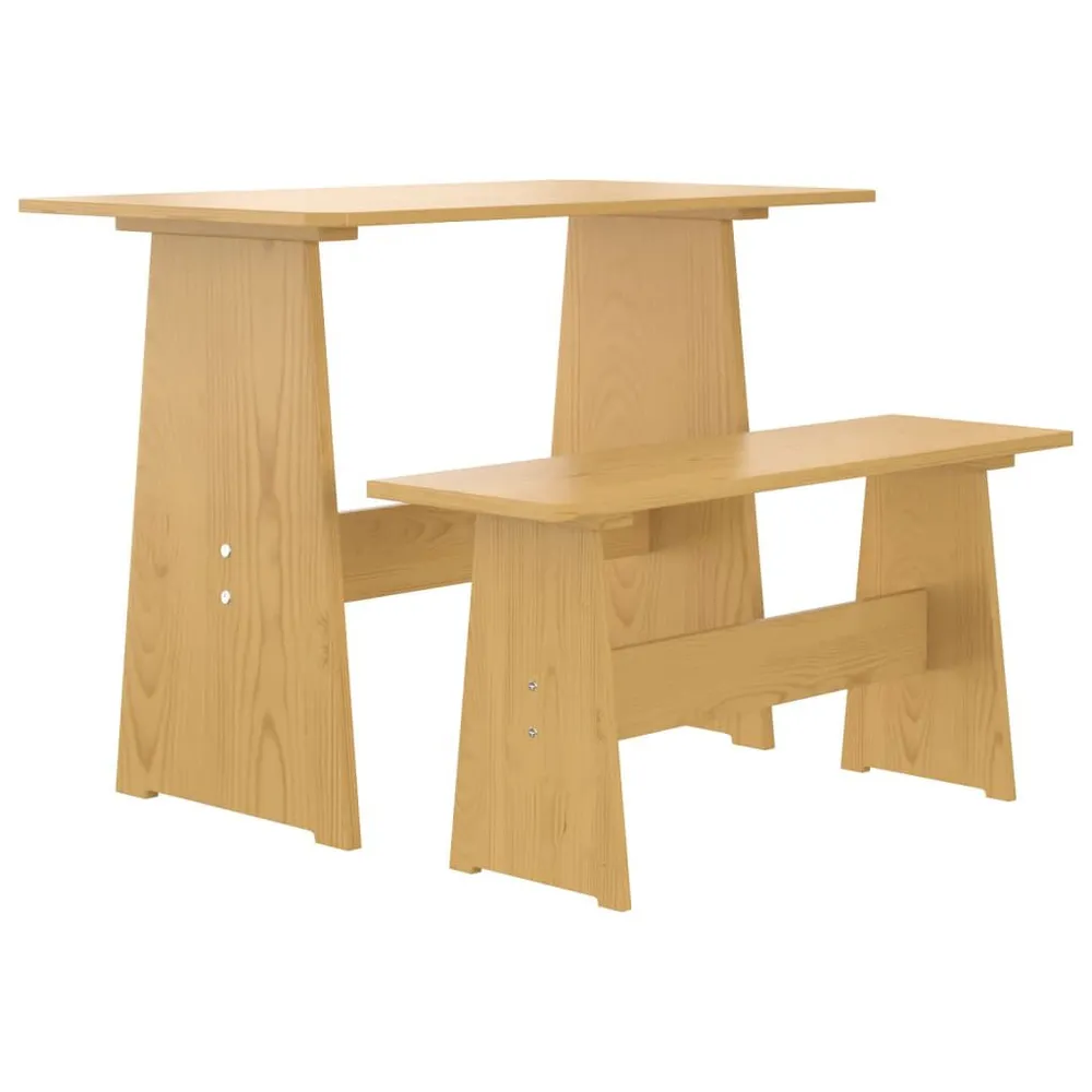 Cadeira de Jantar Mesa de jantar com banco REINE pinho maciço castanho mel