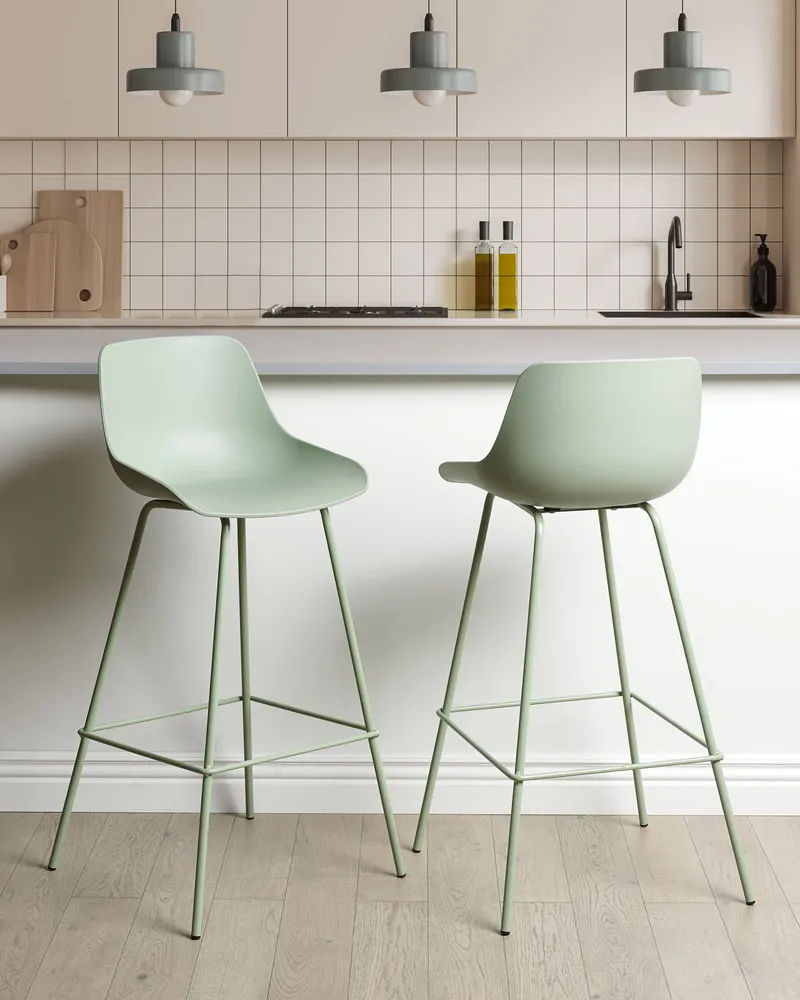 Bar Chair Set 2 Light Oliva EMMET