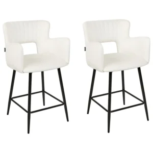 Bar Chair Set 2 Veludo Cream SANILAC