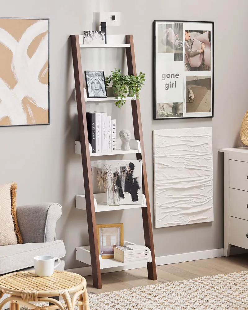 Cadeira Ajustável Ladder Shelf Dark Wood and Branco MOBILE DUO
