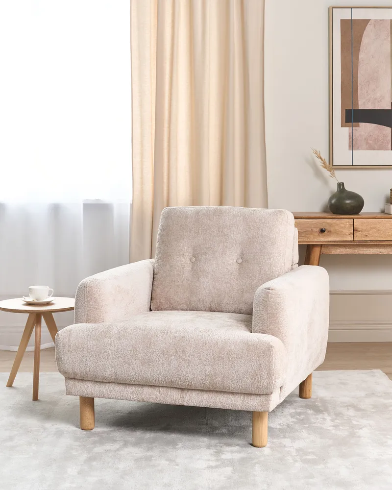 Design Ergonômico Infantil Armchair TUVE Boucle Bege claro