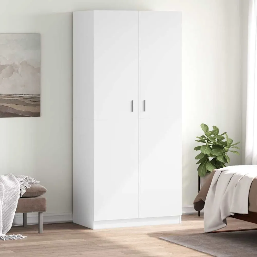 Roupeiro 90x52x200 cm derivados de madeira branco para Quarto Infantil