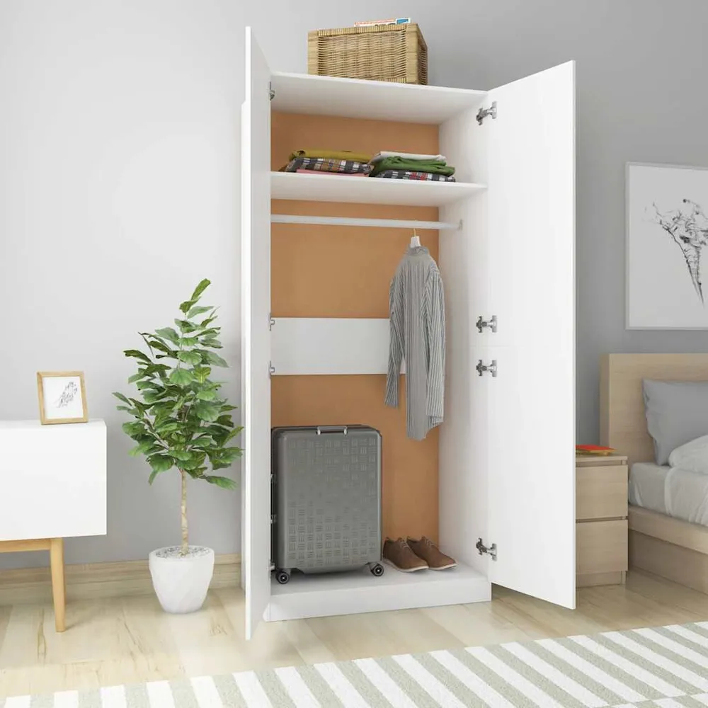 Roupeiro 90x52x200 cm derivados de madeira branco para Quarto Infantil