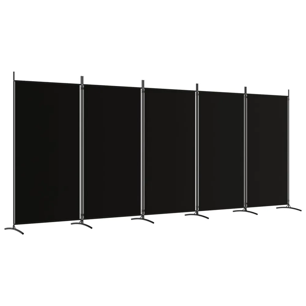 Cômoda Organizadora Divisória de quarto com 5 painéis 433x180 cm tecido preto