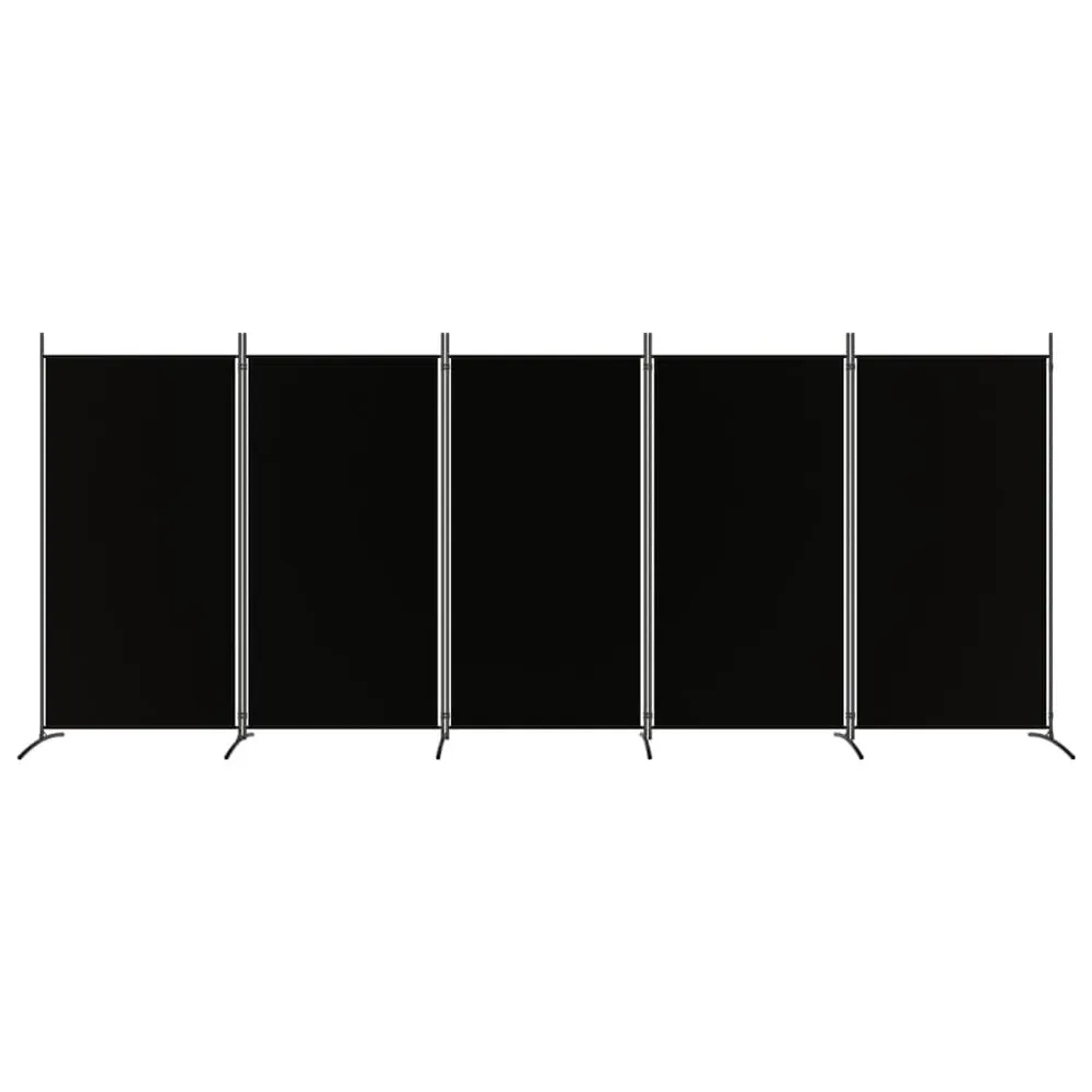 Cômoda Organizadora Divisória de quarto com 5 painéis 433x180 cm tecido preto