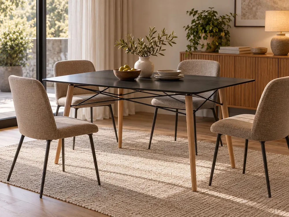 Dining Table 140 x 80 cm Negro BIONDI