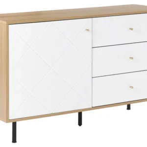 3 Drawer Sideboard Light Wood Branco PALMER