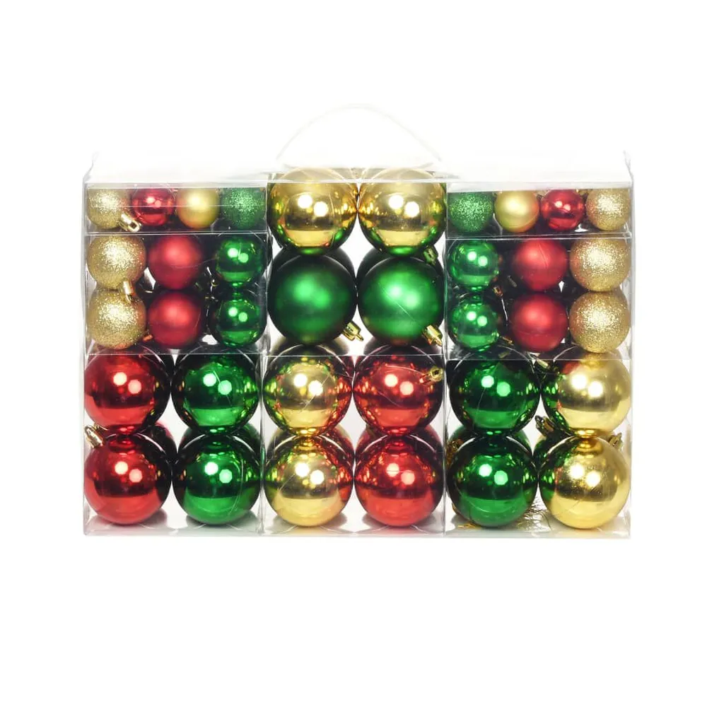 Bolas de natal 100 pcs vermelho/dourado/verde Diâmetro 8 cm