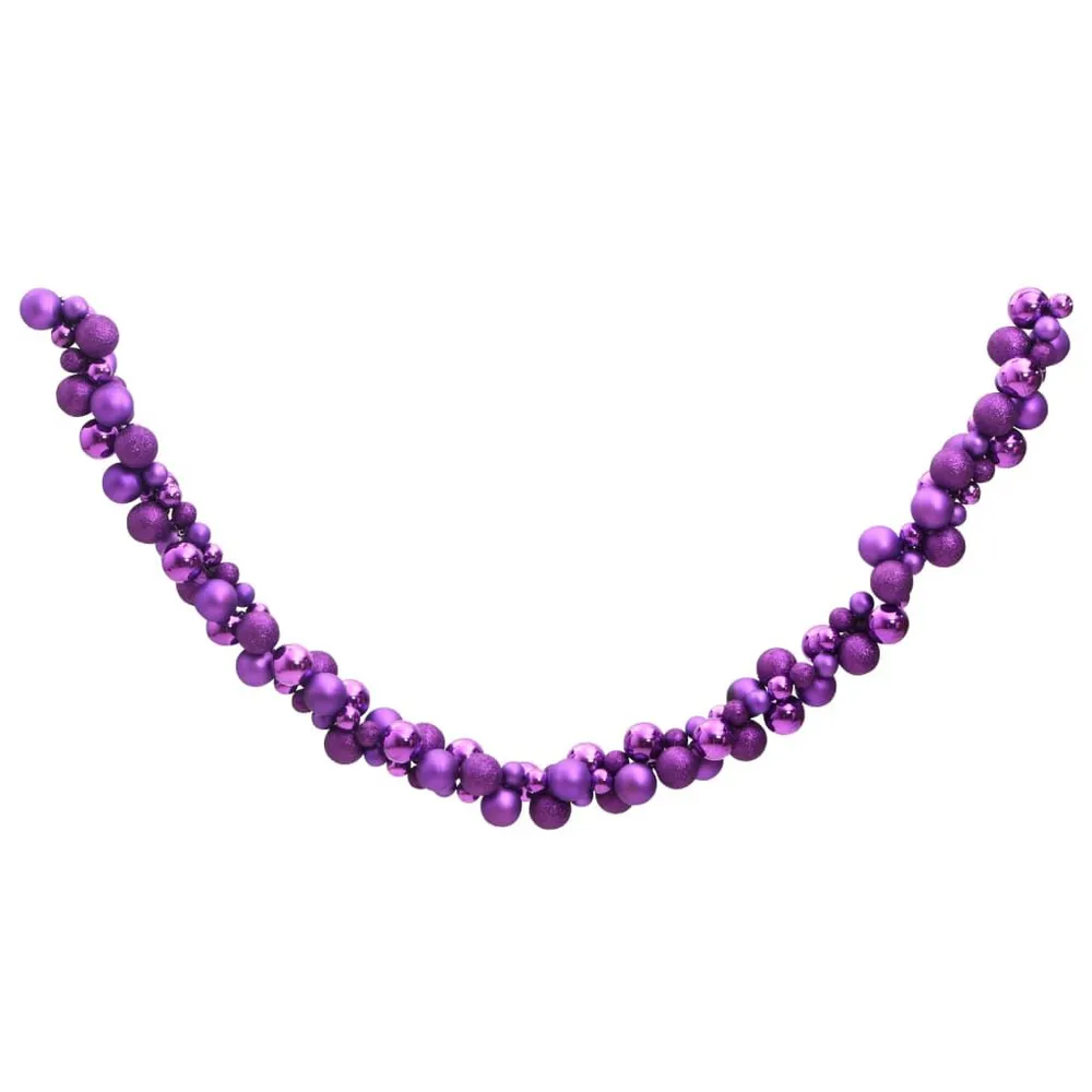 Grinalda de Natal com bolas 175 cm poliestireno roxo para Árvore de Natal