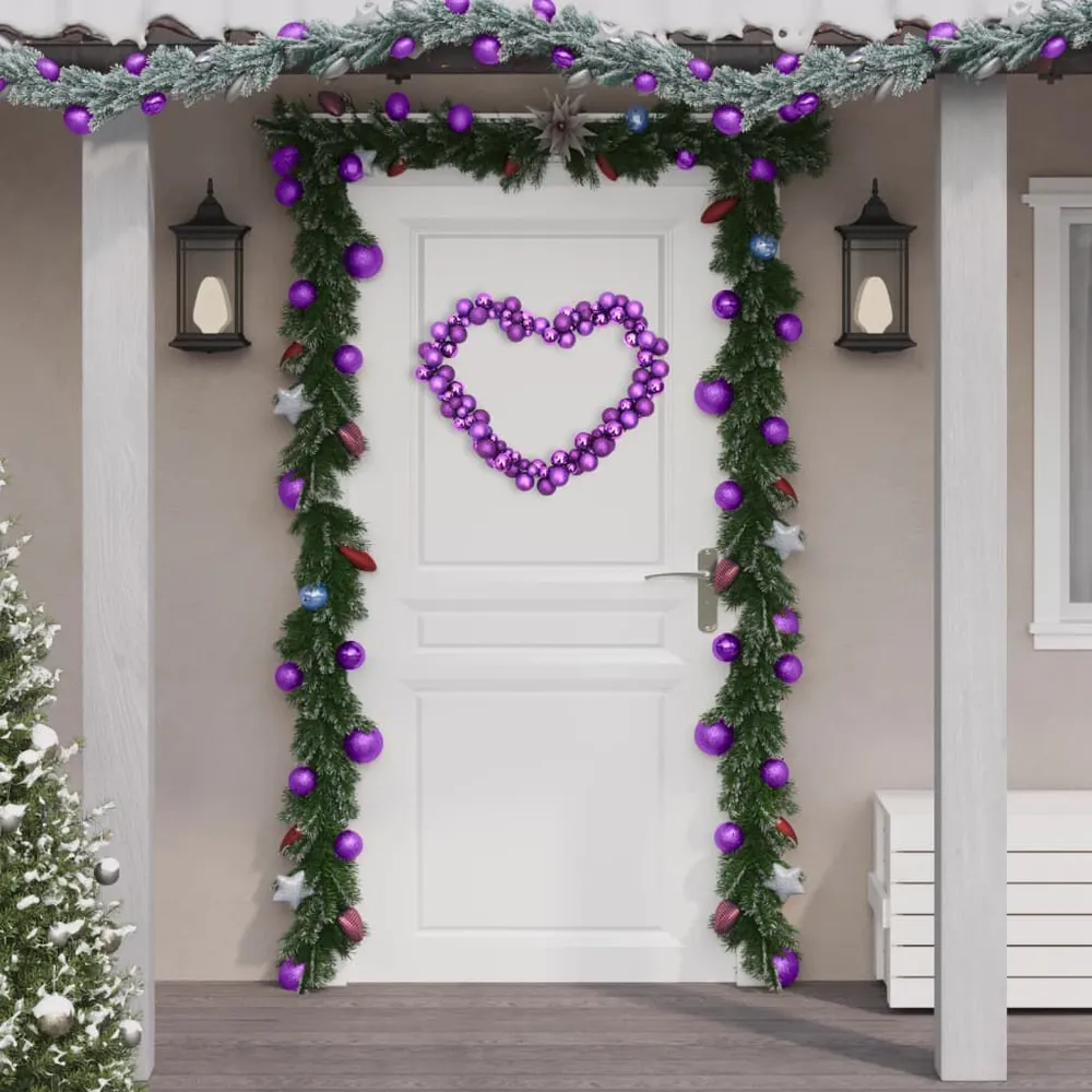 Grinalda de Natal com bolas 175 cm poliestireno roxo para Árvore de Natal