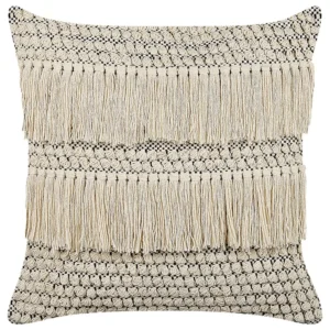 Almofada Decorativa Almofada decorativa em algodão creme e borlas 45 x 45 cm IRESINE