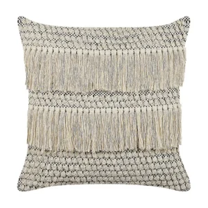 Gancho de Parede Almofada decorativa em algodão creme e borlas 45 x 45 cm IRESINE