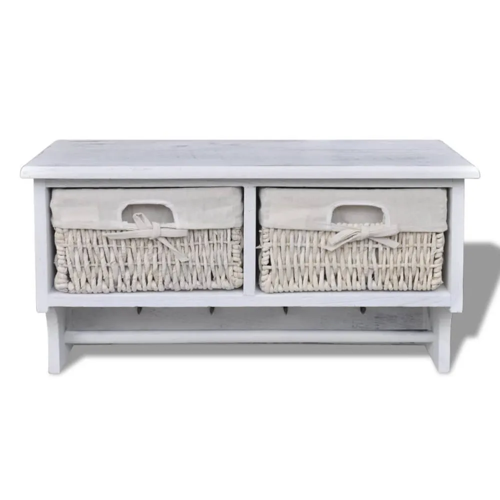 Prateleira de parede 60x23,5x33 cm madeira de paulownia branco vidaXL