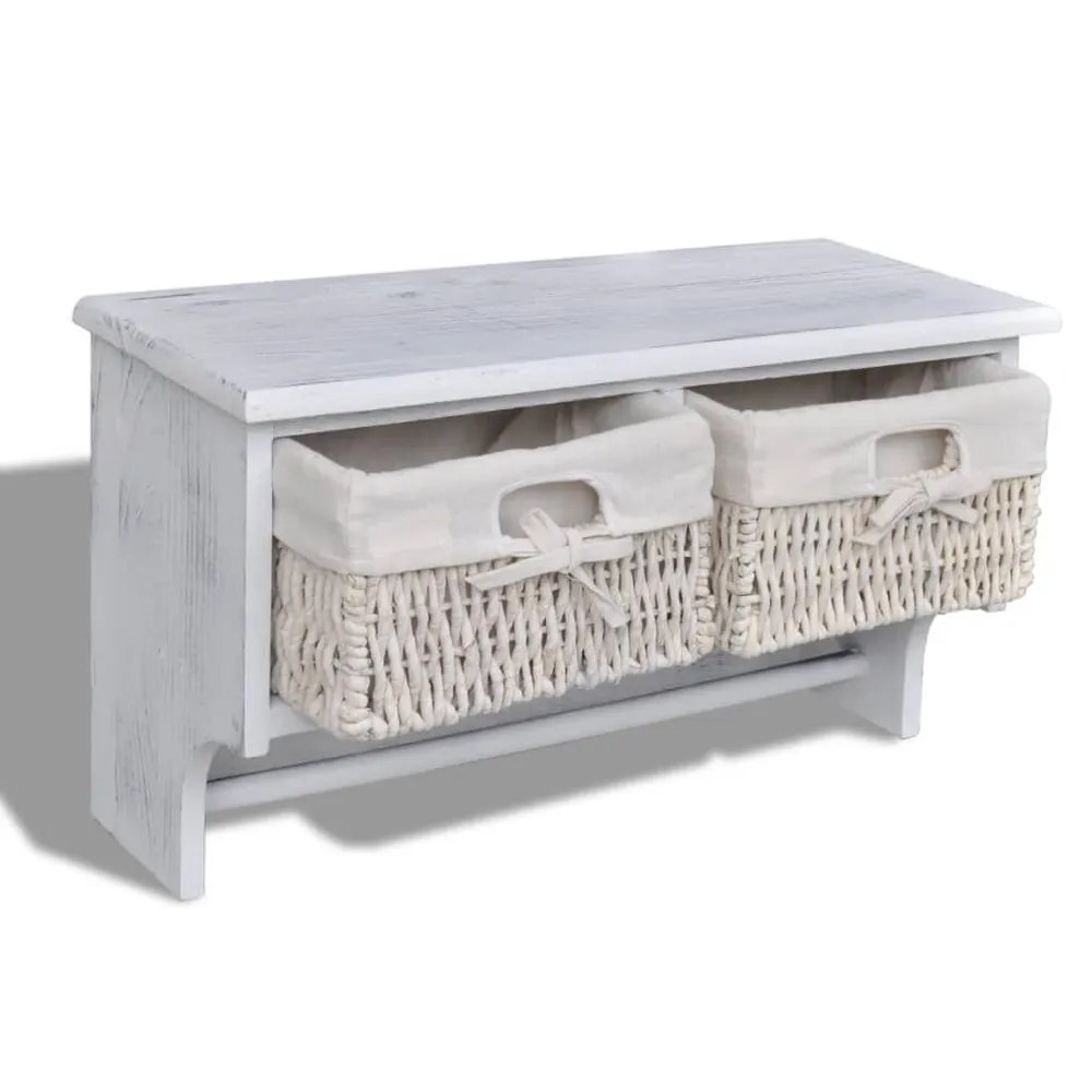 Prateleira de parede 60x23,5x33 cm madeira de paulownia branco vidaXL